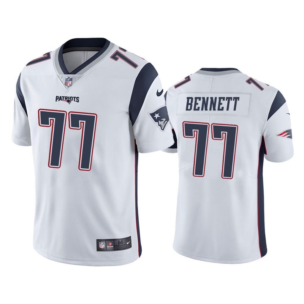 Men New England Patriots 77 Michael Bennett Nike White Limited NFL Jersey